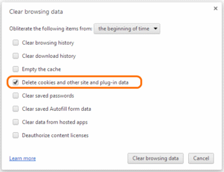Delete Chrome Cookies