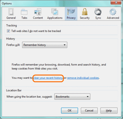 Delete Firefox History