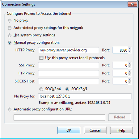 Firefox Proxy Settings