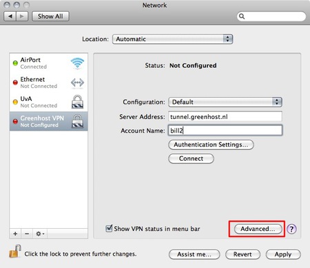 VPN on Mac OS X