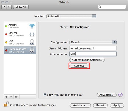 VPN on Mac OS X