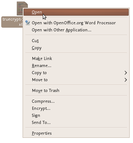 Right click and open